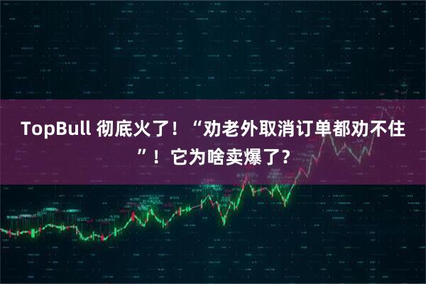 TopBull 彻底火了！“劝老外取消订单都劝不住”！它为啥卖爆了？